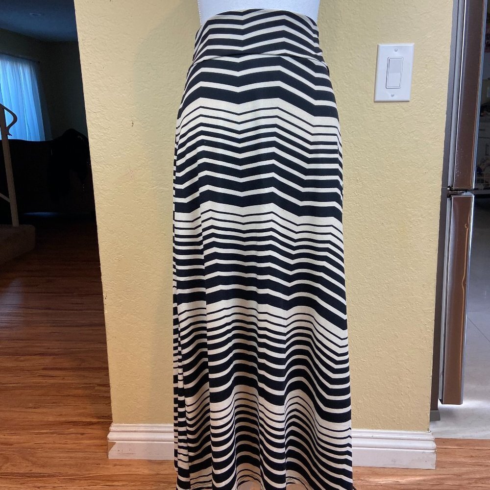 Double Take Striped Maxi Skirt Stretch Size L